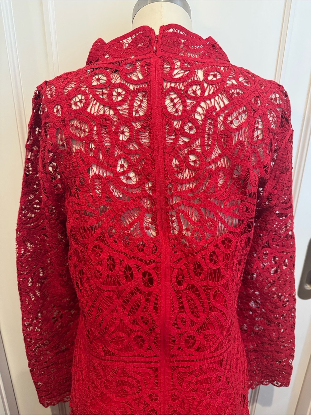 Sea New York Red Crochet Lace Long-Sleeve Maxi Dress - Picture 5 of 6